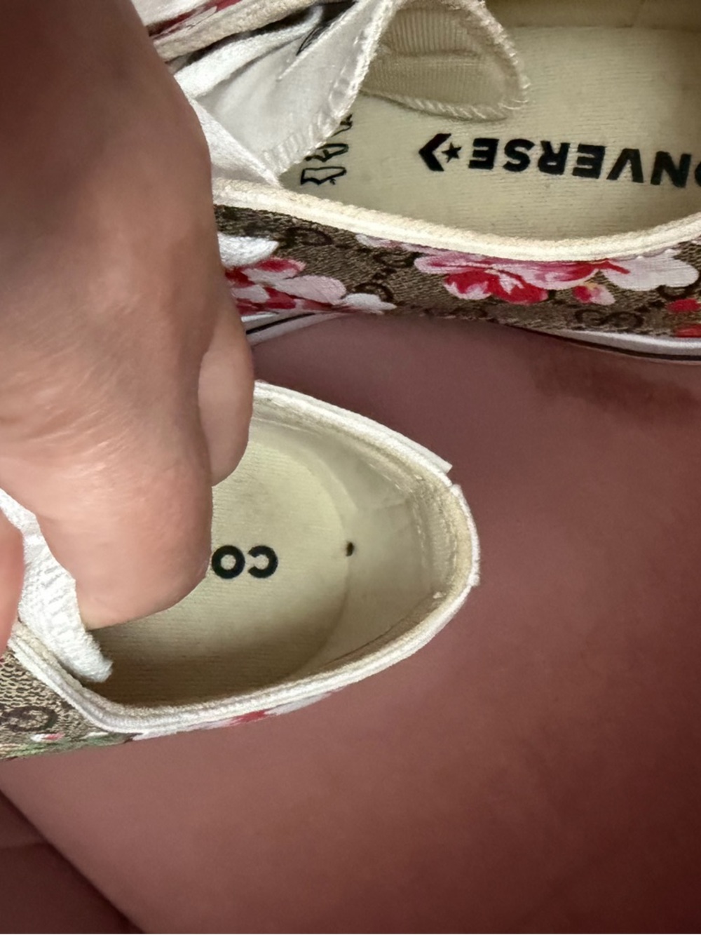Floral Canvas Sneakers with White Accents - Picture 8 of 8